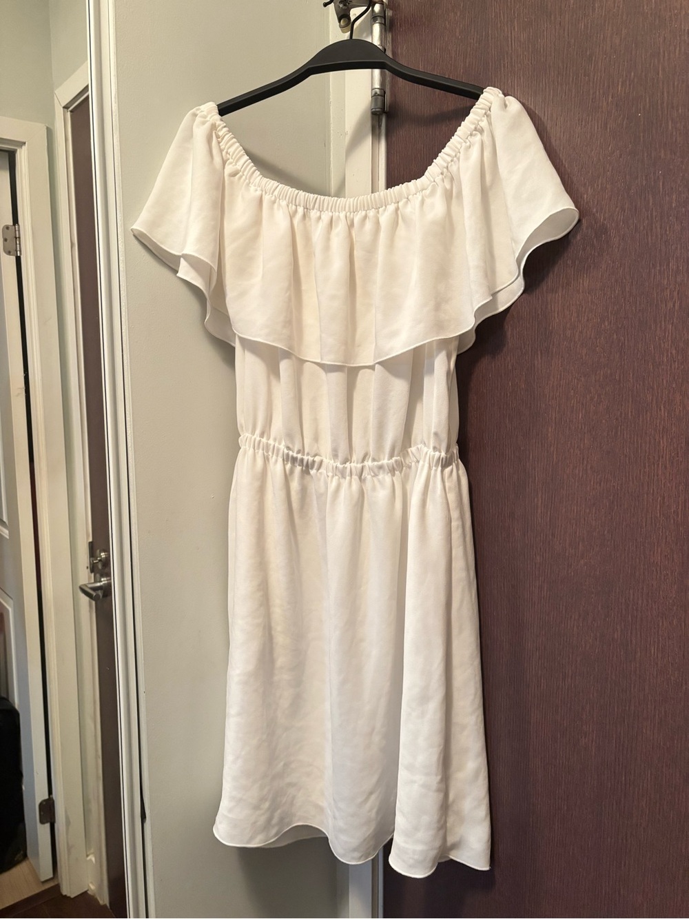 Wilfred One-Shoulder White Ruffle Dress